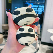 创意情侣熊猫背影clip2适用华为6蓝牙耳机壳45代freebudspro3保护套6i防摔7i5i硅胶盒se2磨砂软壳4epro4软se3