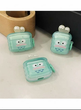搞怪果冻绿色airpods4/pro3耳机包夜光香肠嘴丑鱼Pro2适用苹果无线蓝牙2代保护套AirPods3防摔盒可爱五代八代