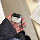 韩风ins黑色蝴蝶结星星适用AirPods4苹果无线蓝牙耳机壳AirPodsPro3代保护套简约女款 二代防摔盒五代小众高级