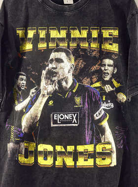 球霸Vinnie Jones 美版重磅水洗 足球老球迷怀旧 美式复古短袖T恤
