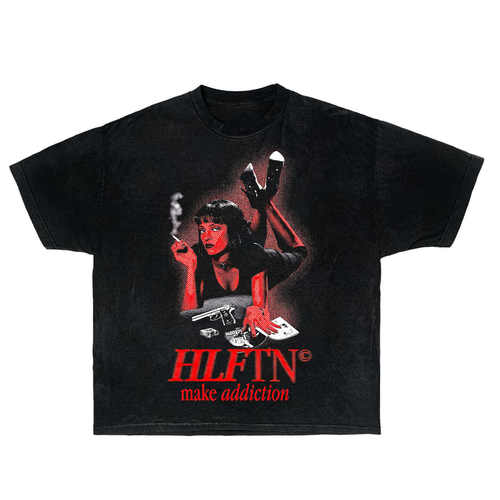 Pulp Fiction 昆汀电影周边 美版做旧渐变印花 低俗小说短袖T恤