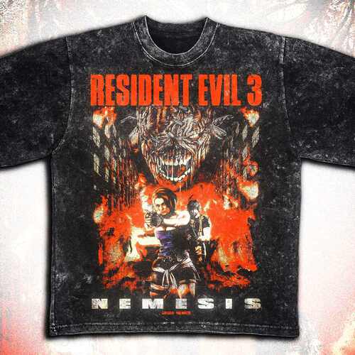 Resident Evil 3生化危机周边 重磅洗水 美版大码短袖T恤 出口单!