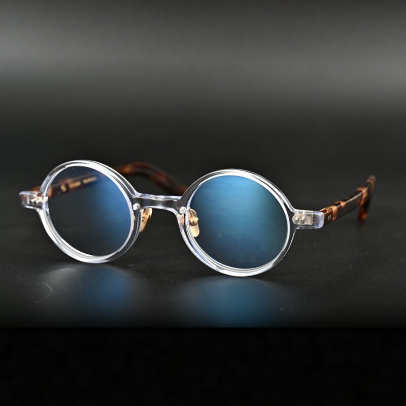 日本赛璐珞复古眼镜框男手工板材眼镜架配近视镜框黑框圆框10317