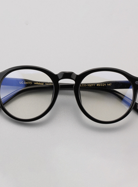 复古眼镜可配近视框赛璐珞眼镜架黑框配蓝光近视镜男女圆框10211