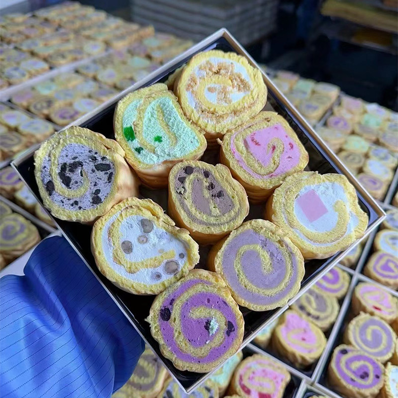 网红9粒虎皮蛋糕卷包装盒木质