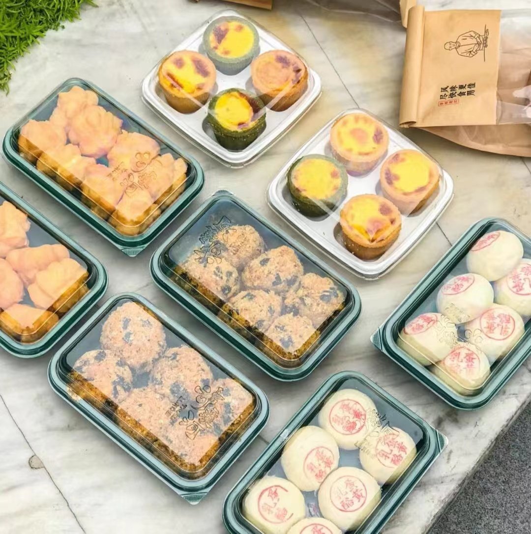烘焙包装盒网红海盐爆浆泡芙西点盒迷你小泡芙打包盒子中式糕点盒