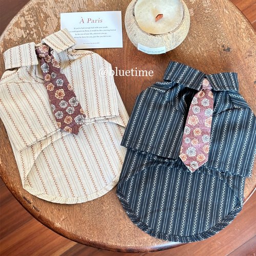 老钱优雅～bluetime宠物猫衣服秋冬比格西施博美衬衫泰迪秋装帅气