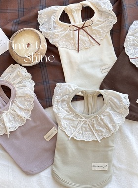 秋日茶会～宠物衣服秋款比熊博美背心猫咪泰迪秋装纯棉小型犬衣服