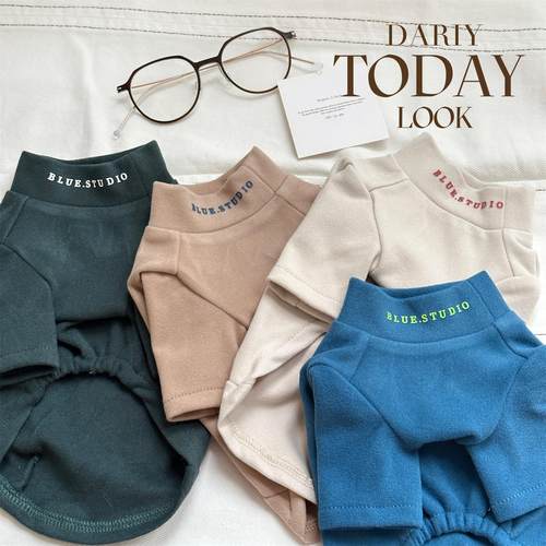 bluetime宠物德绒纯色打底衫简约