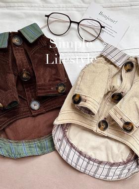 纽约街角～复古风衣宠物衣服秋冬加厚外套泰迪博美拉肠犬衣服猫咪