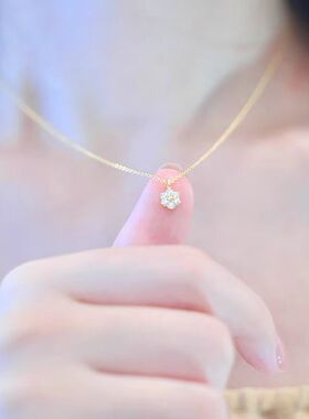 S925纯银电镀14k金高级感项链小众吊坠送女友新年元旦生日礼物