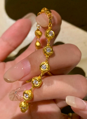 碎冰冰拉丝不规则手链2025新款手链女款轻奢小众精致高级感手饰