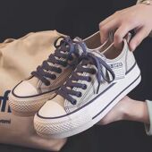 女ins学生潮流板鞋 2023春夏新款 百搭韩版 厚底低帮帆布鞋 休闲潮鞋