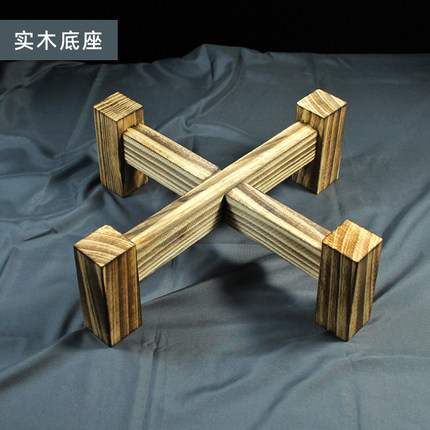 古法陶瓷鱼缸底座酒坛水缸架子实木底托花盆支架流水陶罐专用木架