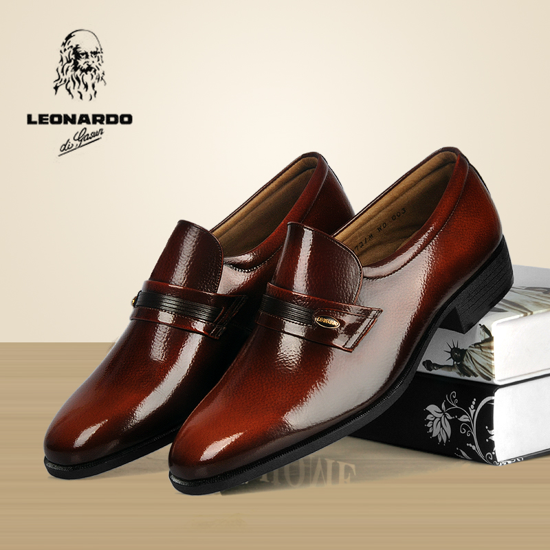 新货3E9721日本原装进口利奥纳多棕色黑色商务交际漆光正装男皮鞋