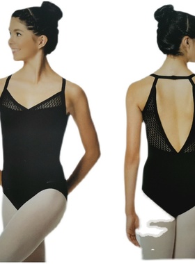 LULLI进口女款挂脖芭蕾舞连体服舞蹈练功服体操服黑色特价LUF532