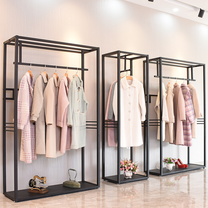 服装店铺展示架落地式组合高柜男女装店货架陈列架正侧挂衣服架子