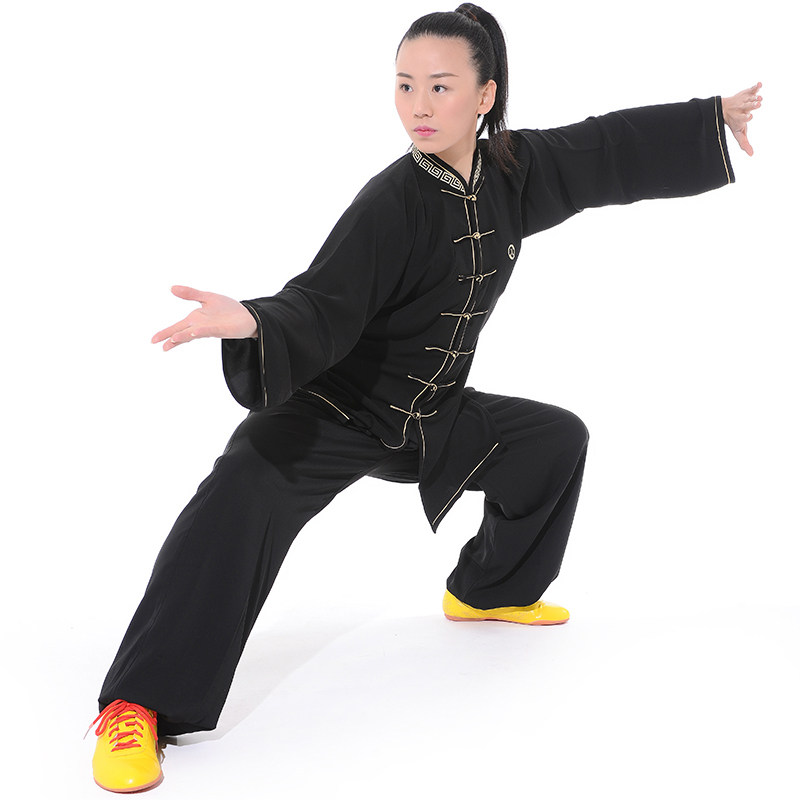 太极服女练功服男儿童定制武术馆图片