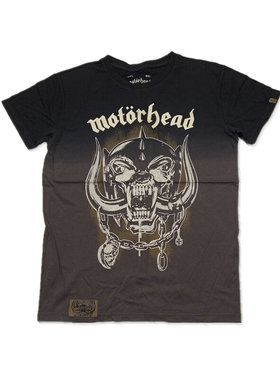Mot0rh*ad摩托头重金属摇滚骷髅印花短袖T恤暗黑风水洗渐变包邮