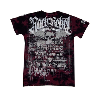 哥特骷髅头印花短袖T恤男摇滚周边做旧暗黑高街风硬汉rock机车党