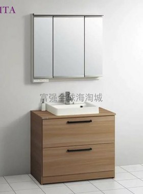 日本直送CLEANUP浴室柜人造大理石台盆全滑轨式抽屉elvita系列90