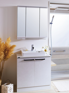 日本直送CLEANUP/可丽娜ELVITA半定制式浴室梳妆台收纳柜浴室柜75