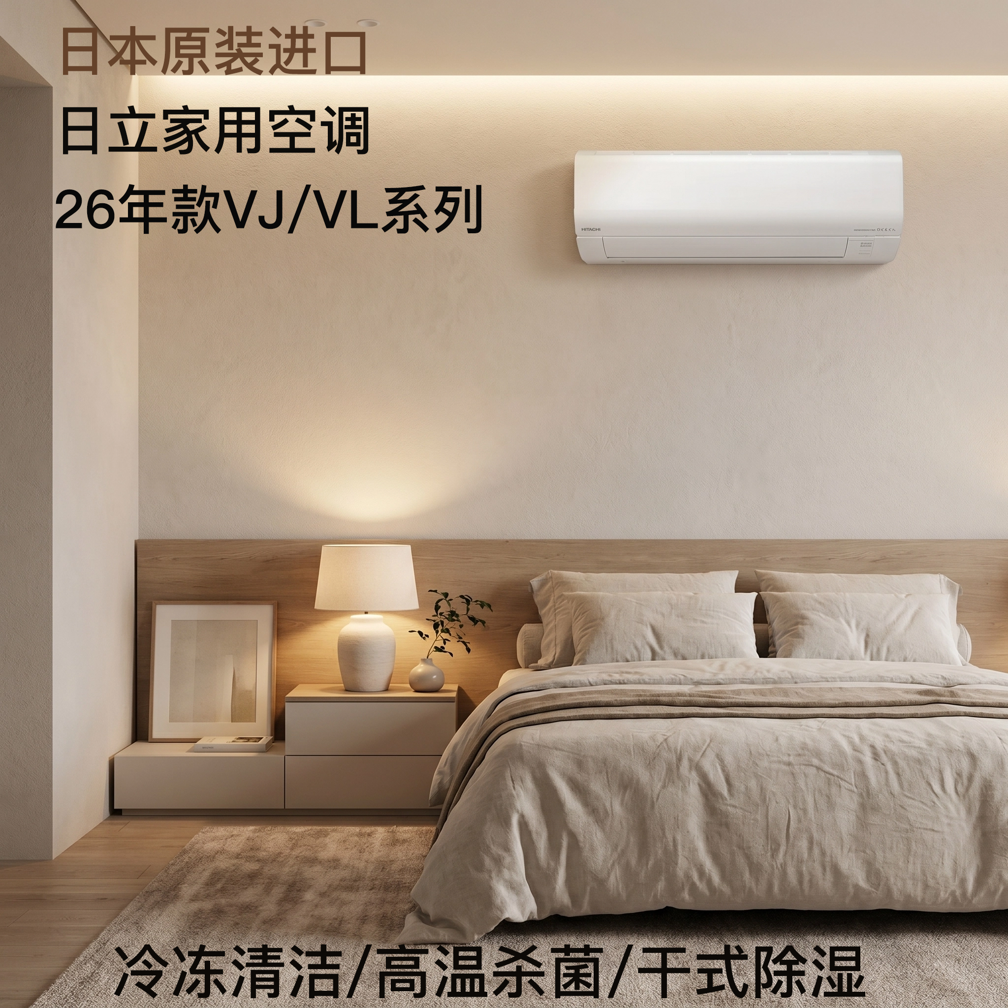 日本直邮日立26年款家用空调VJ/VL系列 冷冻清洁高温杀菌干式除湿