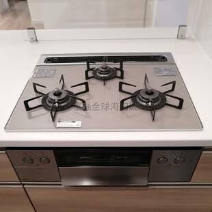 日本直发能率煤气灶Piatto Light日式燃气灶嵌入式玻璃烤箱三眼灶