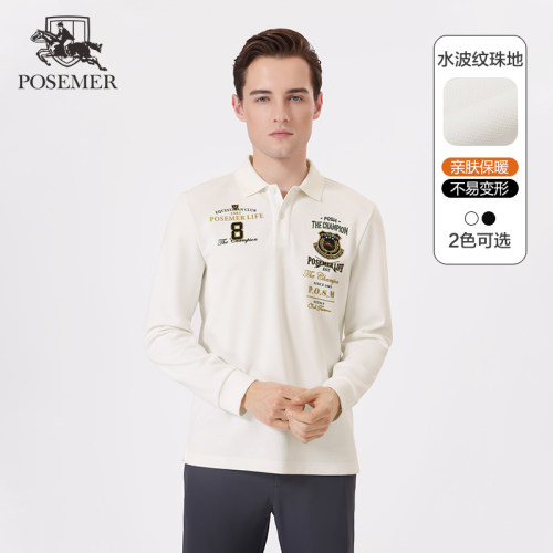 YF072BSPOLO领水晶砂短袖T恤堡马