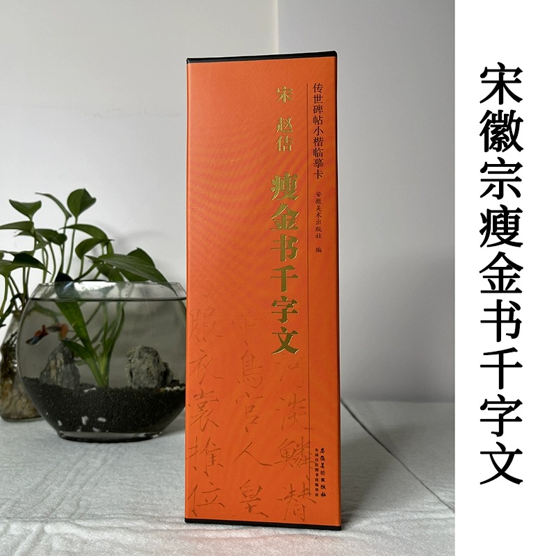 宋 赵佶宋徽宗瘦金书千字文 传世碑帖小楷临摹卡 经典碑帖书法近距离临摹字卡原碑原大全文附简体旁注成人瘦金体毛笔书法入门字帖