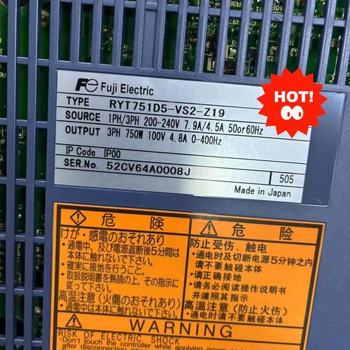 RYT751D5-VS2-Z19 富士伺服驱动器 750W 三相200-240V议价维修