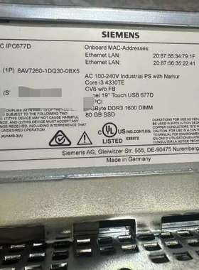 议价6AV7260-0DG30-0BX0，橙色新功能完好议价出维修