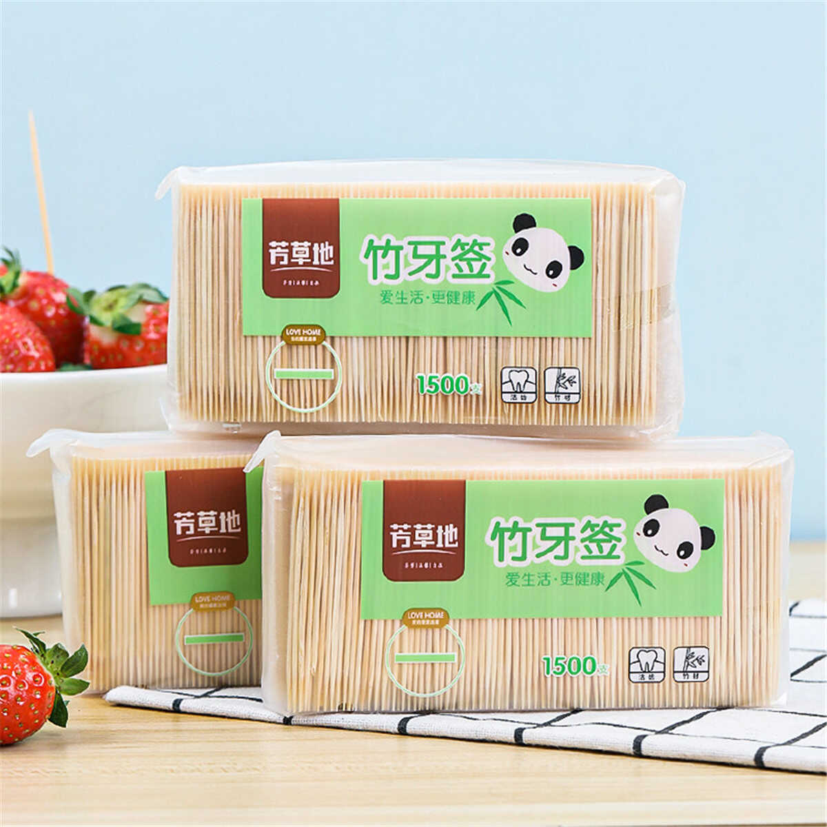 芳草地一次性竹牙签水果签剔牙棒