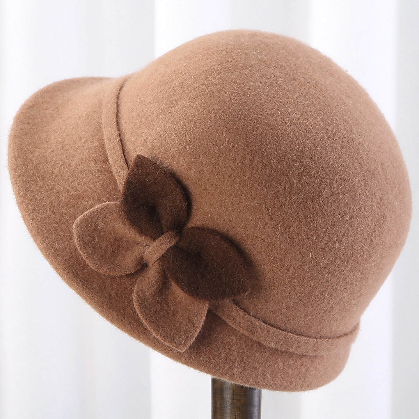 中老年人帽子女秋冬天妈妈羊毛呢