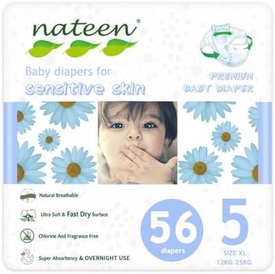 Nateen Premium Baby Diapers Size 5 Overnight Use Disposable