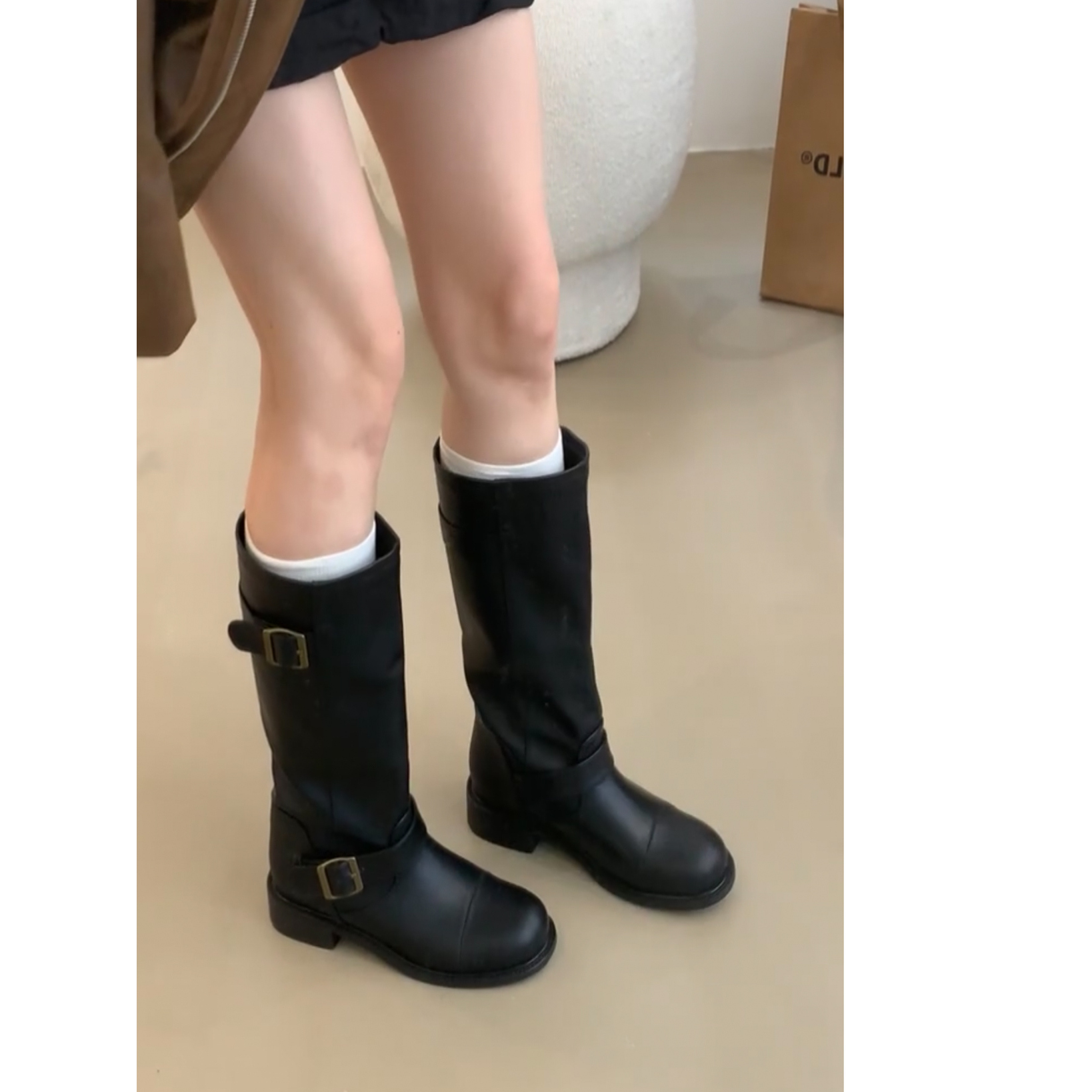 机车靴骑士靴女马丁靴长靴