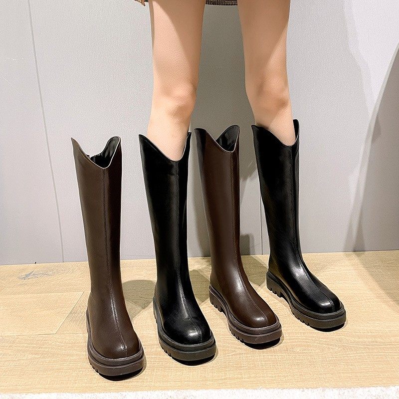 长筒靴女2025年春秋新款高筒骑士靴厚底不过膝长靴显瘦西部牛仔靴,女鞋,骑士靴,淘宝优惠券,粉丝福利购,淘宝优惠卷