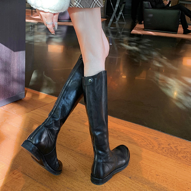 粗跟瘦瘦长靴高筒靴长筒靴