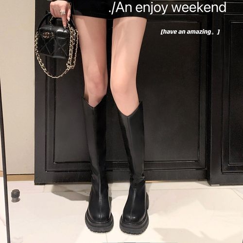 马丁骑士靴不过膝长靴子女