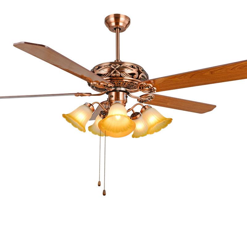 宸居60寸大风量风扇吊灯吊扇灯欧式复古客厅别墅锌合金带灯的吊扇