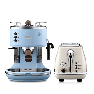 Delonghi/德龙复多系半列自咖啡F机+烤面包机/古士炉家用2件套