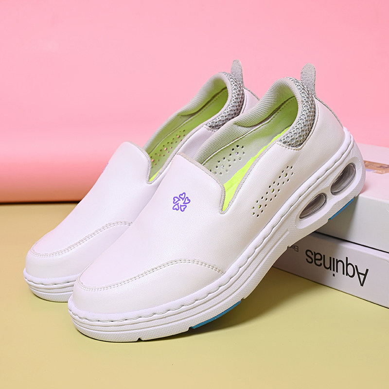 护士鞋白色双气垫新品女韩版坡跟镂空透气平底防滑医院美容工作鞋,女鞋,浅口单鞋,淘宝优惠券,粉丝福利购,淘宝优惠卷