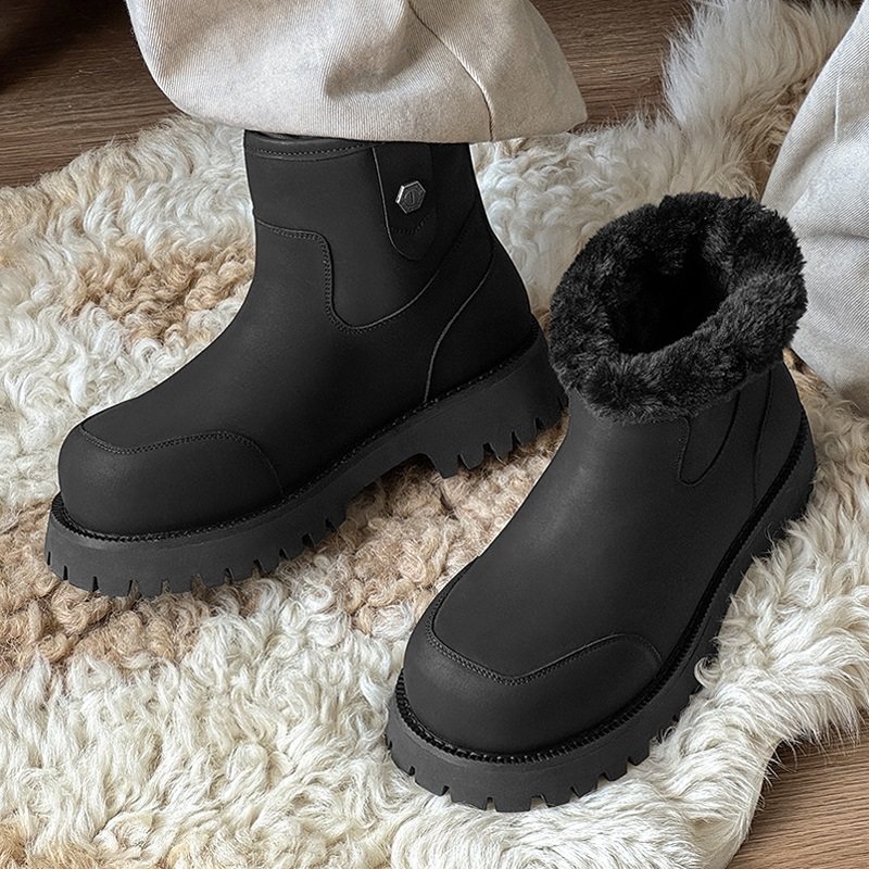 加绒保暖冬鞋户外防寒一脚蹬棉鞋