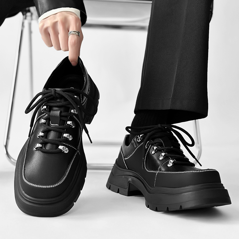 潮牌高级感休闲鞋低帮大头皮鞋