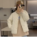 保暖外套 白鸭绒加厚内胆时尚 2025冬新短款 菱格无领轻薄羽绒服女款