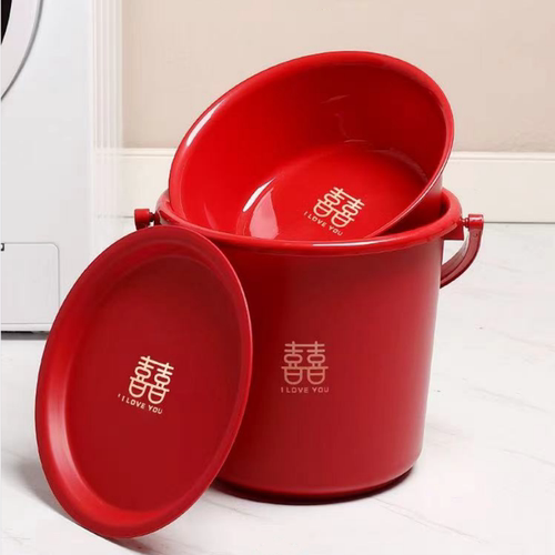 女方陪嫁红色喜桶结婚用喜桶套装