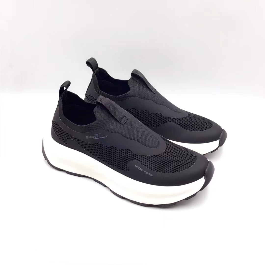902501一脚蹬飞织运动时尚休闲鞋2024年春夏季新款男鞋薄面透气