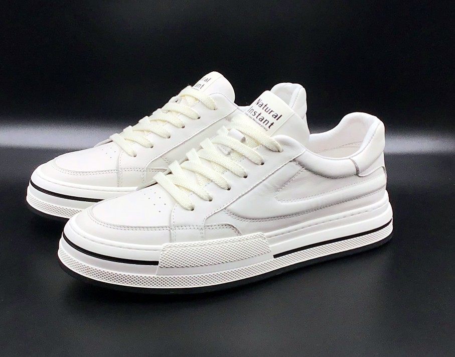 182305秋冬新款真皮男鞋广州鞋小白低帮厚底小众时尚板鞋里外全皮