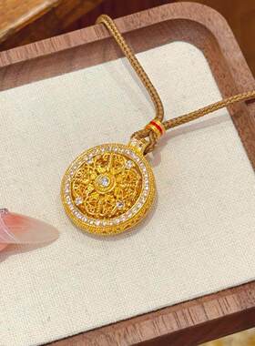 金刚杵项链新中式古法沙金高保色