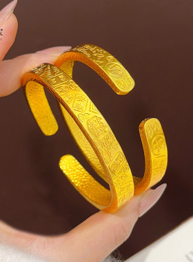 手镯实心吉顺开口镯子百搭